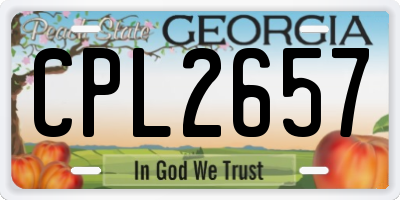GA license plate CPL2657