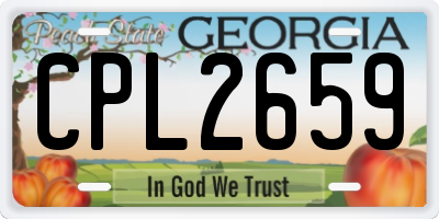 GA license plate CPL2659
