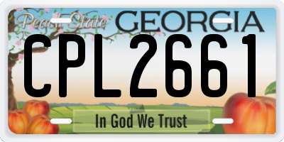 GA license plate CPL2661