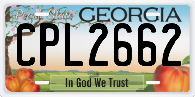 GA license plate CPL2662