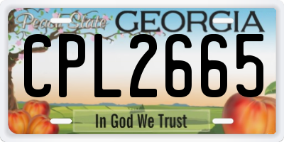 GA license plate CPL2665