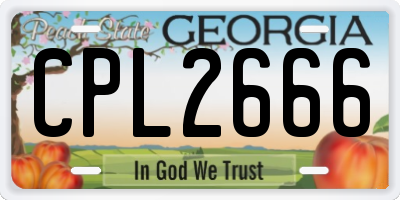 GA license plate CPL2666