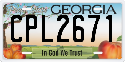 GA license plate CPL2671