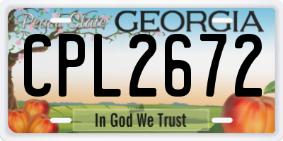 GA license plate CPL2672