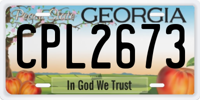 GA license plate CPL2673