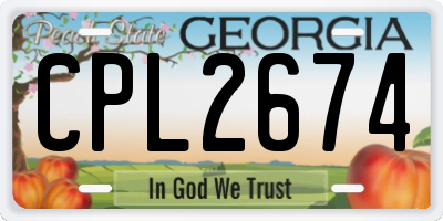 GA license plate CPL2674