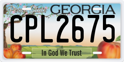 GA license plate CPL2675