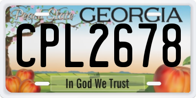 GA license plate CPL2678