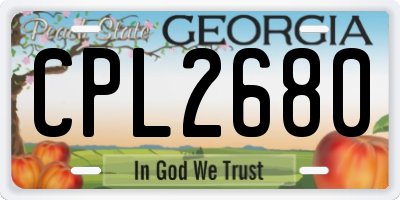 GA license plate CPL2680