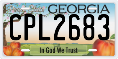 GA license plate CPL2683
