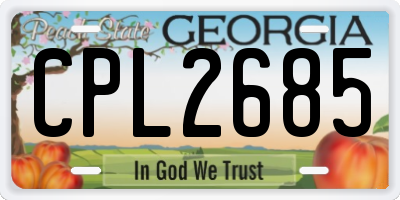 GA license plate CPL2685