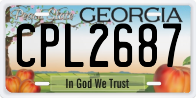 GA license plate CPL2687