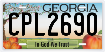GA license plate CPL2690