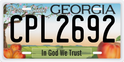 GA license plate CPL2692