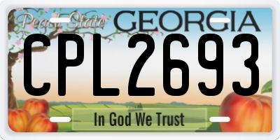 GA license plate CPL2693
