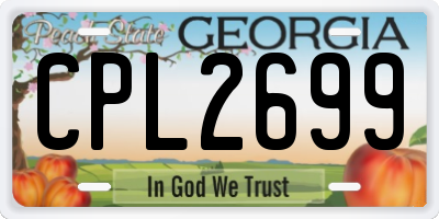 GA license plate CPL2699