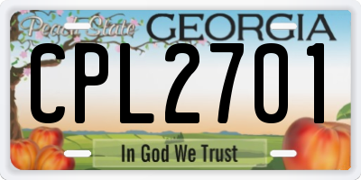 GA license plate CPL2701