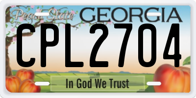GA license plate CPL2704