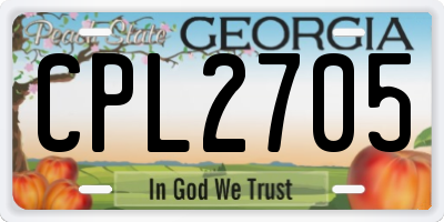 GA license plate CPL2705