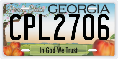 GA license plate CPL2706