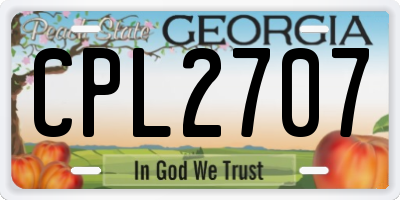 GA license plate CPL2707