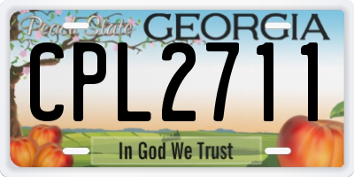 GA license plate CPL2711