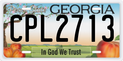 GA license plate CPL2713
