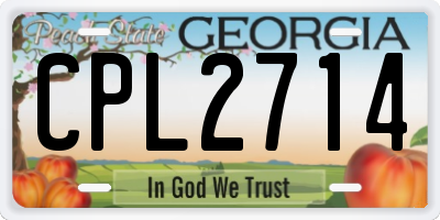 GA license plate CPL2714