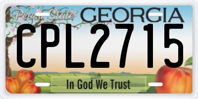 GA license plate CPL2715