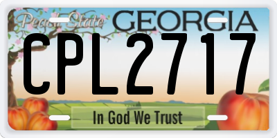 GA license plate CPL2717
