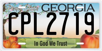 GA license plate CPL2719