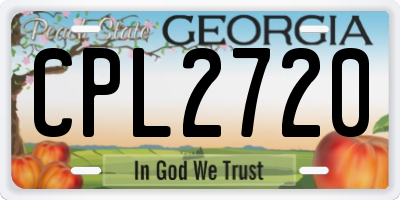 GA license plate CPL2720