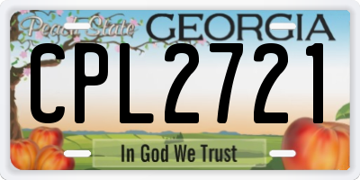 GA license plate CPL2721