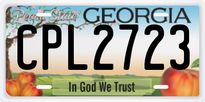 GA license plate CPL2723