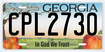 GA license plate CPL2730