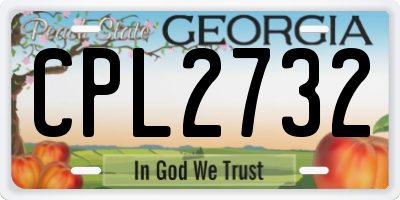 GA license plate CPL2732
