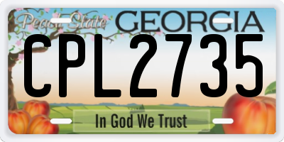 GA license plate CPL2735
