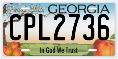 GA license plate CPL2736