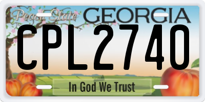 GA license plate CPL2740