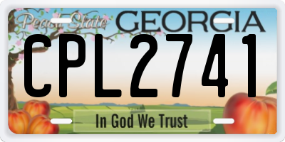 GA license plate CPL2741
