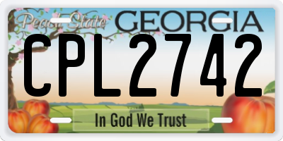 GA license plate CPL2742