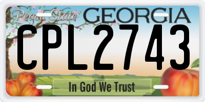GA license plate CPL2743