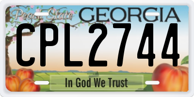 GA license plate CPL2744