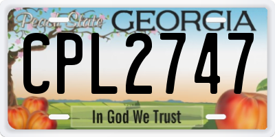 GA license plate CPL2747