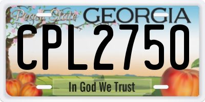 GA license plate CPL2750