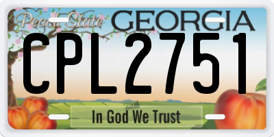 GA license plate CPL2751