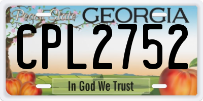 GA license plate CPL2752