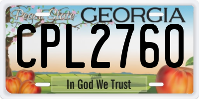 GA license plate CPL2760