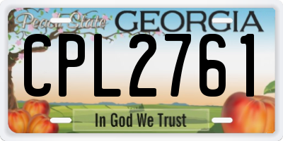 GA license plate CPL2761