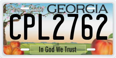 GA license plate CPL2762